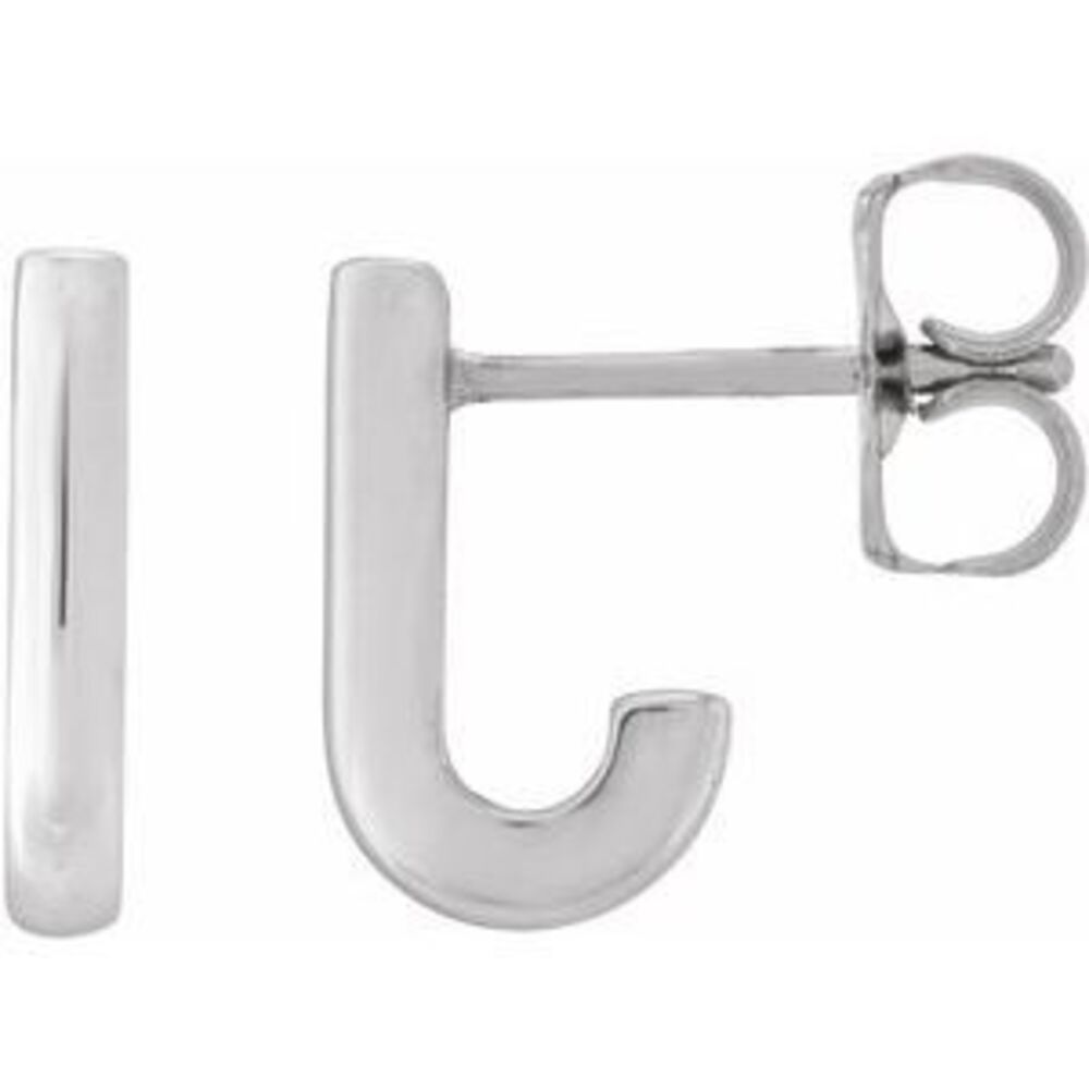 925 Sterling Silver J-Hoop Earrings | For Gift - 10mm